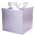 thumbnail image 1 of Caja de regalo plegable con forma de lazo, 25 x 25 x 25 cm, color morado, 1 of 8