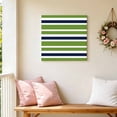 thumbnail image 5 of Canvas Wall Art Green Navy Canvas Art Print Blue White Geometric Stripes Pictures Wall Decor for Living Room Bedroom Artwork Decorations Stretched Framed Ready to Hang 8"x8", 5 of 9