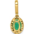 thumbnail image 3 of 14K Yellow Gold Diamond And Oval Emerald Halo Pendant Made In India pm5254-em-010-ya, 3 of 5