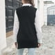 thumbnail image 5 of Señoras Otoño e Invierno Cremallera lateral Dividir Cuello en V Chaleco Suéter de punto Chaleco andrajoso para mujer Ropa exterior Pompotops  hdfakjf11162, 5 of 9
