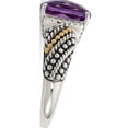 thumbnail image 3 of 14K/Silver Two-Tone Sterling Silver With 14K Diamond And Amethyst Ring (Size 7) Made In Thailand qtc1224-7, 3 of 6