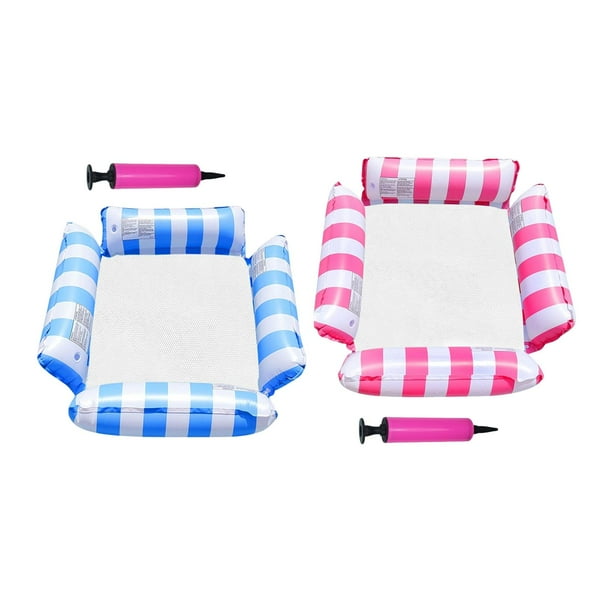 2 sillas flotantes de juguete acuático para playa Rosa y azul
