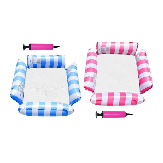 Sillas Acuáticas Ergonómicas para Relajación en la Piscina Rosa y azul