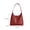 Burgundy, variant on Women's Large Braided PU Tote Bag, Soft Magnetic Work Shoulder Handbag with Zip Pocket