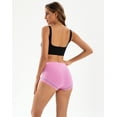 thumbnail image 3 of INNERSY Women's High-Waist Cotton Boxer Briefs 4-Pack - Comfortable Boyshort Underwear(S,Spring Contrast), 3 of 7