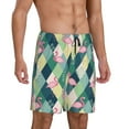 thumbnail image 2 of Wukai Flamingo Men’s Short Pajama Pants With Pockets Soft Sleep Pj Shorts for Men-4X-Large, 2 of 6