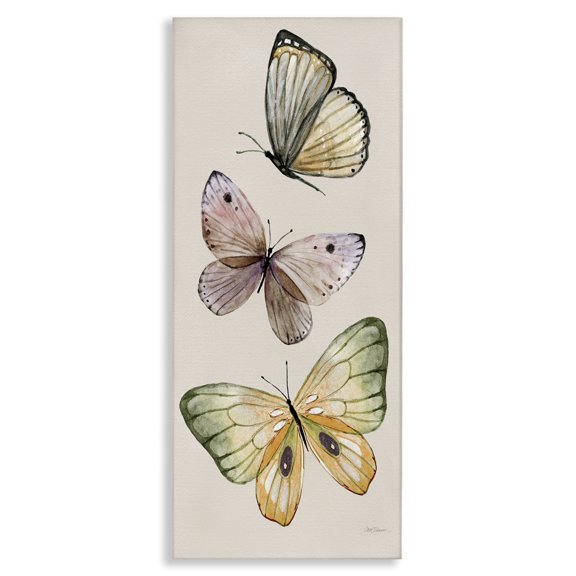 Stupell Industries Cottage Fluttering Butterfly Trio Canvas Art, 10 x 24, by Carol Robinson