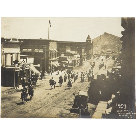 Main Street Goldfield Nevada Ca 1908 Many Main Street Businesses Are Visible And The Town Is Decked Out It In Its Best Red White And Blue Decorations For The Fourth Of July Celebration Poster Print (Best 4th Of July Images)