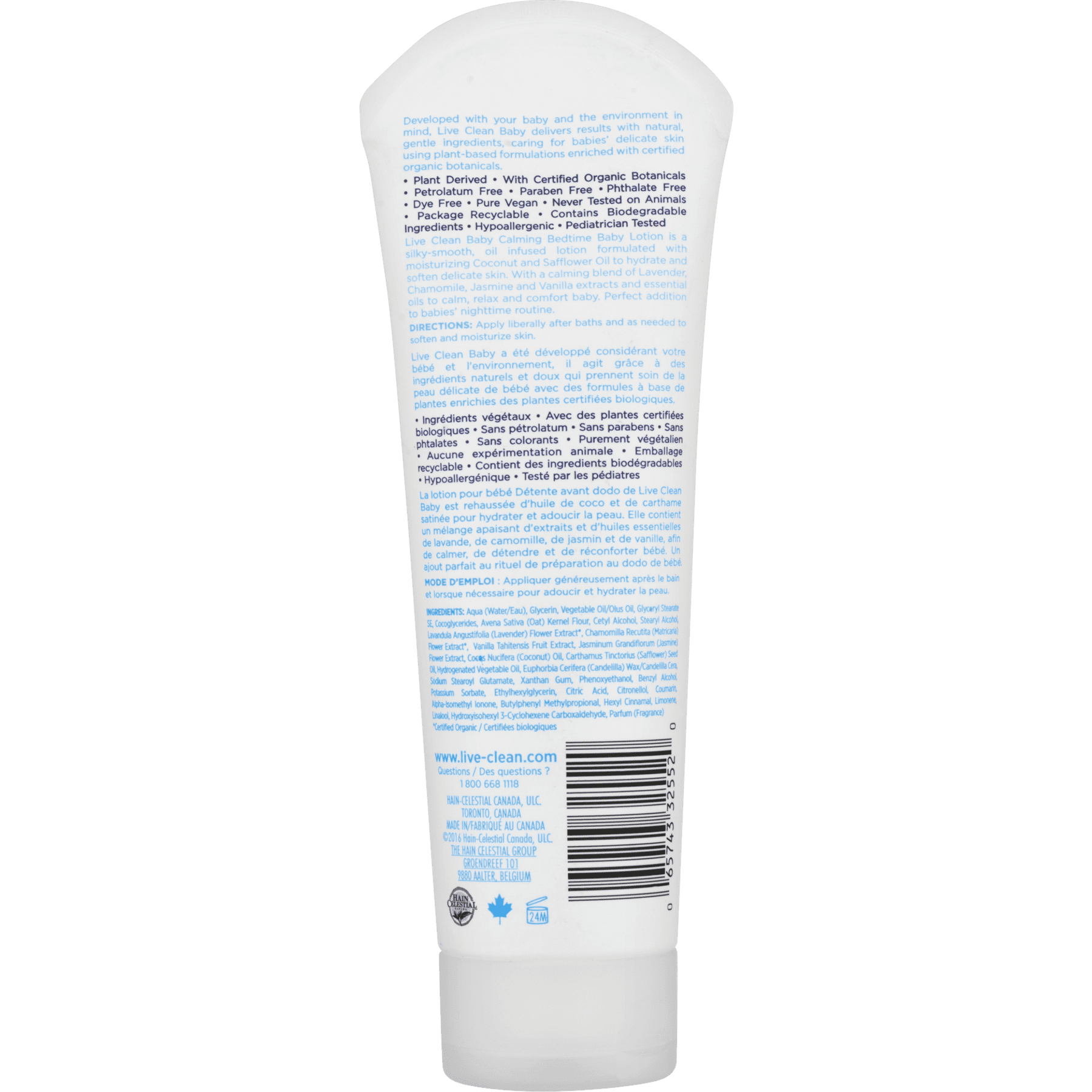 Live Clean Baby Calming Bedtime Lotion, Lavender Jasmine Vanilla, 7.7 fl oz