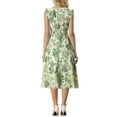 thumbnail image 3 of Juniors Summer Boho V Neck Lace Insert Waist Midi Floral Sundress, 3 of 5