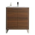 thumbnail image 2 of Fine Fixtures Opulence Collection 30 in. W x 18 in. D x 33 in. H Bathroom Vanity in Walnut Ebony with White Ceramic Sink - Chrome hardware, 2 of 9