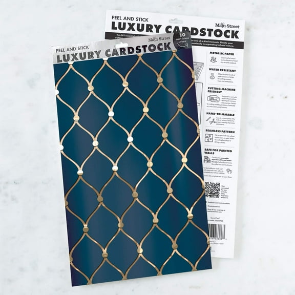 Peel and Stick Craft Paper. Navy Diamond Print. 12-Pack of Luxury Peel and Stick Panels. Embossed Peel and Stick Paper for Art Projects, Crafts, DIY Wedding, Accent Wallpaper and More