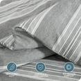 thumbnail image 4 of Bare Home Luxury Duvet Cover and Sham Set - Premium 1800 Collection - Ultra-Soft - Full, Stripe - Heathered Charcoal, 3-Pieces, 4 of 7