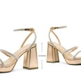 thumbnail image 5 of BURUDANI Women's Platform Strappy Heels Open Toe Ankle Strap Square Party Sandals Y2K Dress Shoes, 5 of 5