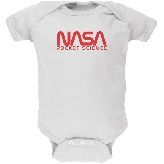 NASA Worm Rocket Science Soft Baby One Piece White 18-24 M