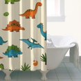 thumbnail image 4 of Colorful Dinosaur and Leaf Pattern Shower Curtain 36"x72" ,Bathroom Decorative Shower Curtains Set with 12 Hooks,Modern Waterproof Washable Shower Curtain, 4 of 6