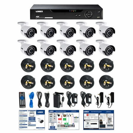 Lorex LHV516410B 16CH 4K DVR 4TB 10 UHD 4K Bullet Camera Security System 16 Channel