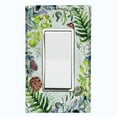 thumbnail image 1 of Metal Light Switch Plate Cover Lotus Pods Plant Leaves Frame Green FLW018, 1 of 13