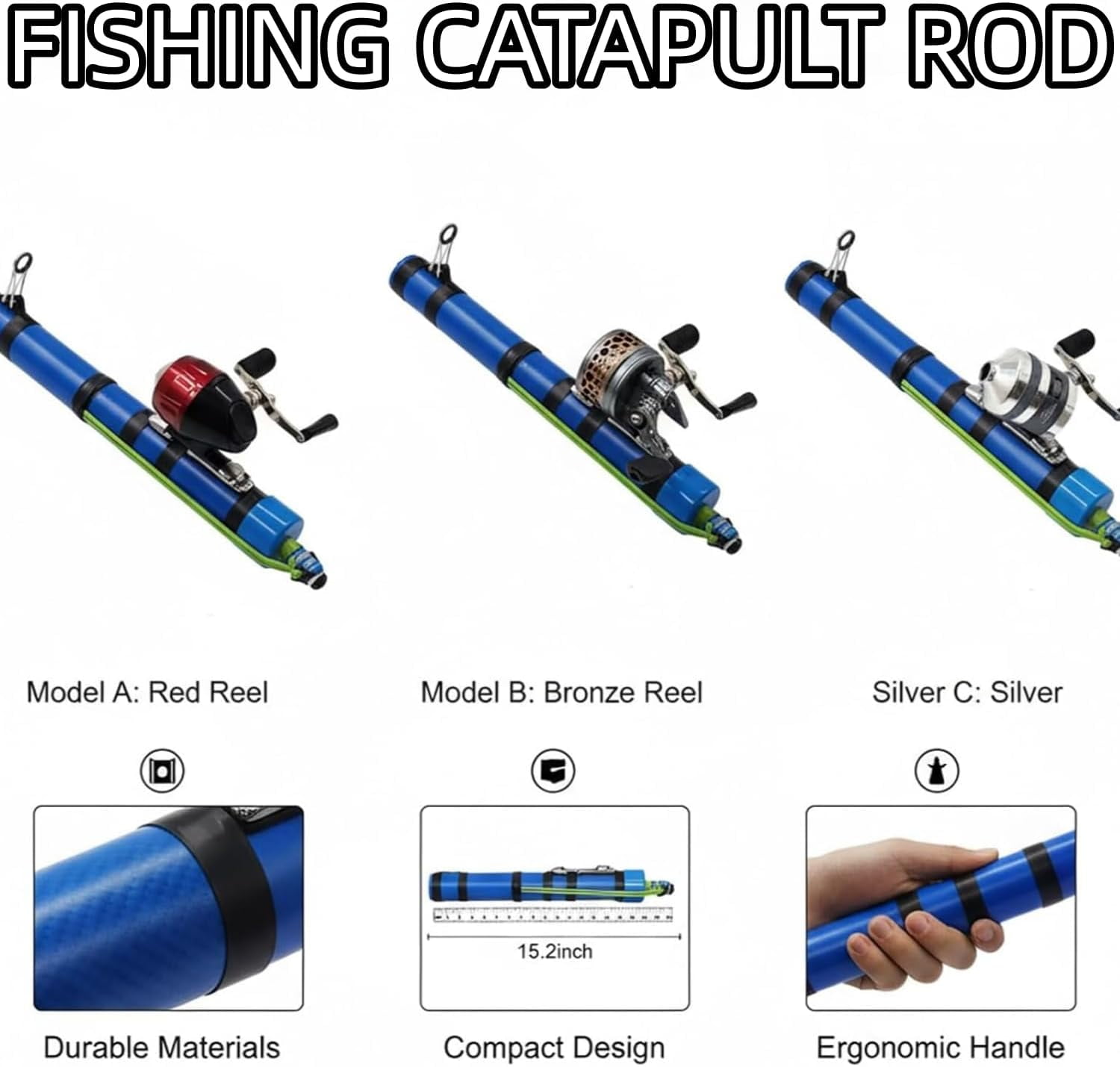 Fishing Catapult Rod, 2026 Upgraded Catapult Fishing Rod, Professional Pole Shooting Hunting Lure Fishings Tools, Saltwater and Freshwater Great Gear for Outdoor Anglers Travel