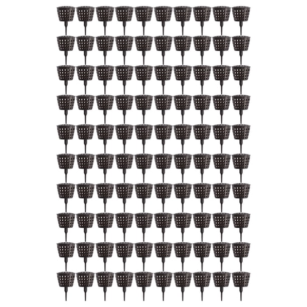 Vasos de nutrición para jardín, 100 piezas de malla de plástico para fertilizantes, cesta de malla de plástico para fertilizantes con tapa, cestas de plástico para fertilizantes construidas para el futuro