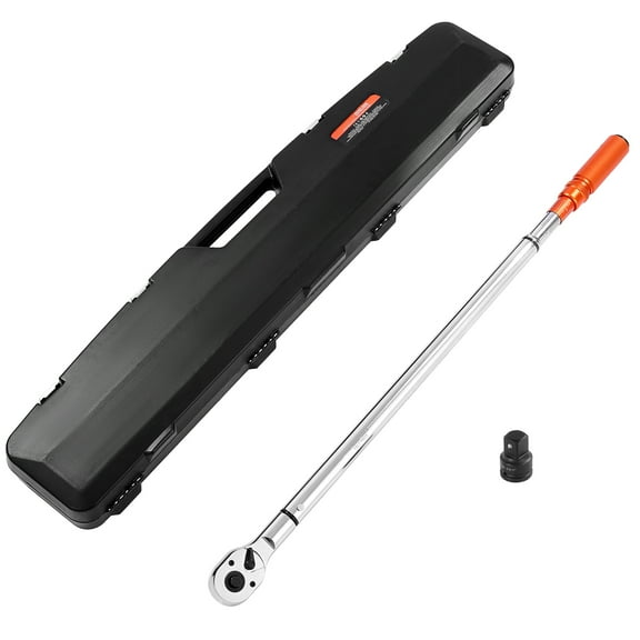 KFFKFF 3/4 Inch Drive Click Torque Wrench, 100-600 lbf-ft / 136-814 N.m, Dual-Direction Tool with Dual Range Scales, 48-Tooth Design, ±3% Accuracy, Alloy Steel Construction for Vehicle Maintenance
