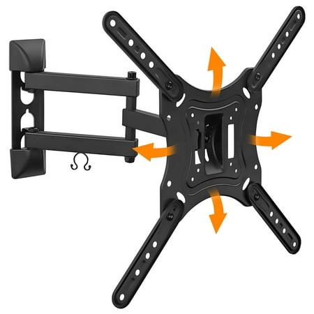 Mount-It! Full Motion Tilt TV Wall Mount with Universal Fit |Swivel Arm for 28" 32" 40" 43" 48" 50" 55" Inch Flat Screen TVs
