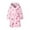 Pink, variant on Kids Flannel Soft Robe Cartoon Cute Plush Hooded Robe with Waist Belt Pockets Boys Girls Knee Length Fuzzy Clothes
