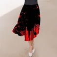 thumbnail image 6 of WFJCJPAF 2024 New Halloween Clearance! Skirt for Women,Women's Casual Flowers Printed A-line Elastic Waist Skirt - Red XXXL, 6 of 6