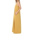 thumbnail image 4 of Zenana Women's V-Neck Draped Jersey Beach Summer Cami Long Maxi Dress with Side Pockets, 4 of 5