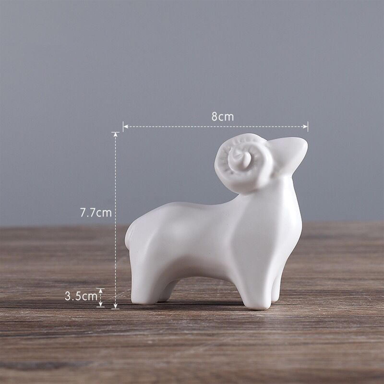 Creative Sheep Statue, Porcelain Nordic Collectable Ornament Animal Figurine for Desktop Bedroom Shop Bookshelf Decoration White Small - image 3 of 8