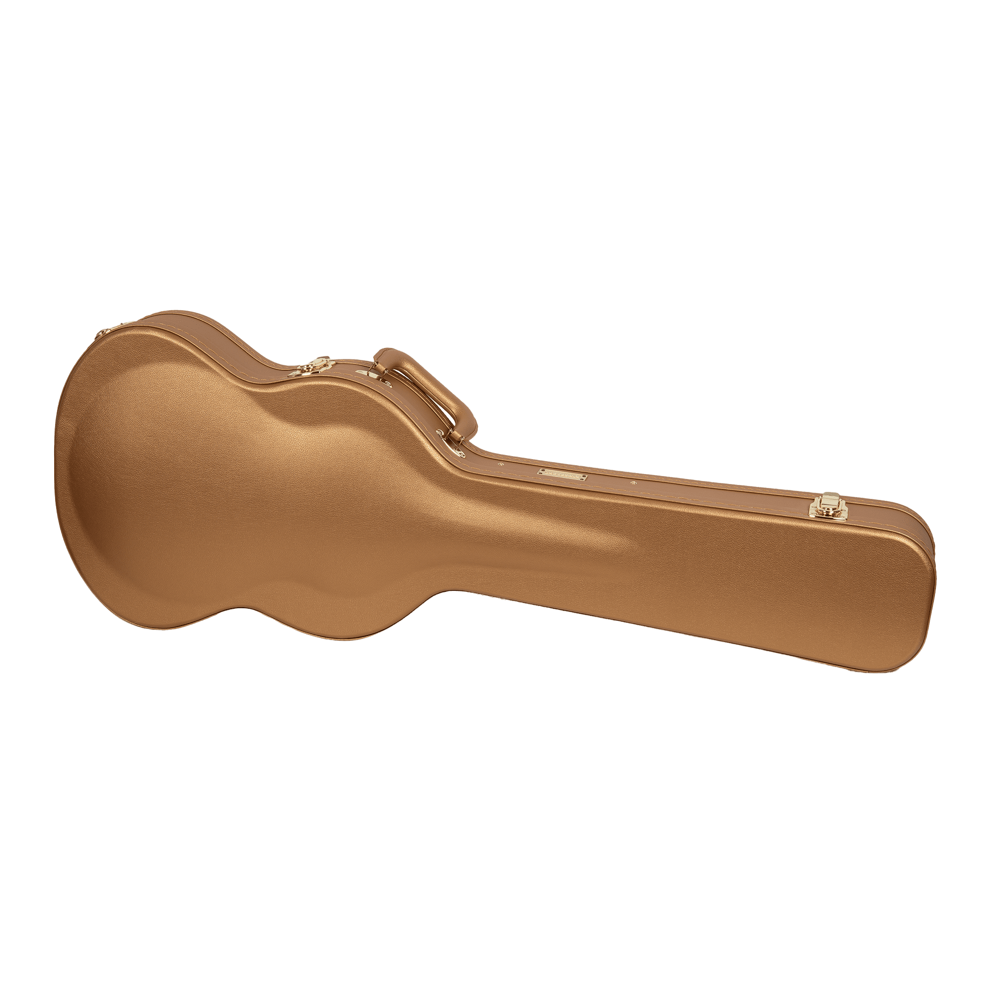 Crossrock Designer Series- Wooden Case for Gibson SG Electric Guitars- Security Lock, Metal Feet, Storage Space- Luxury Gold