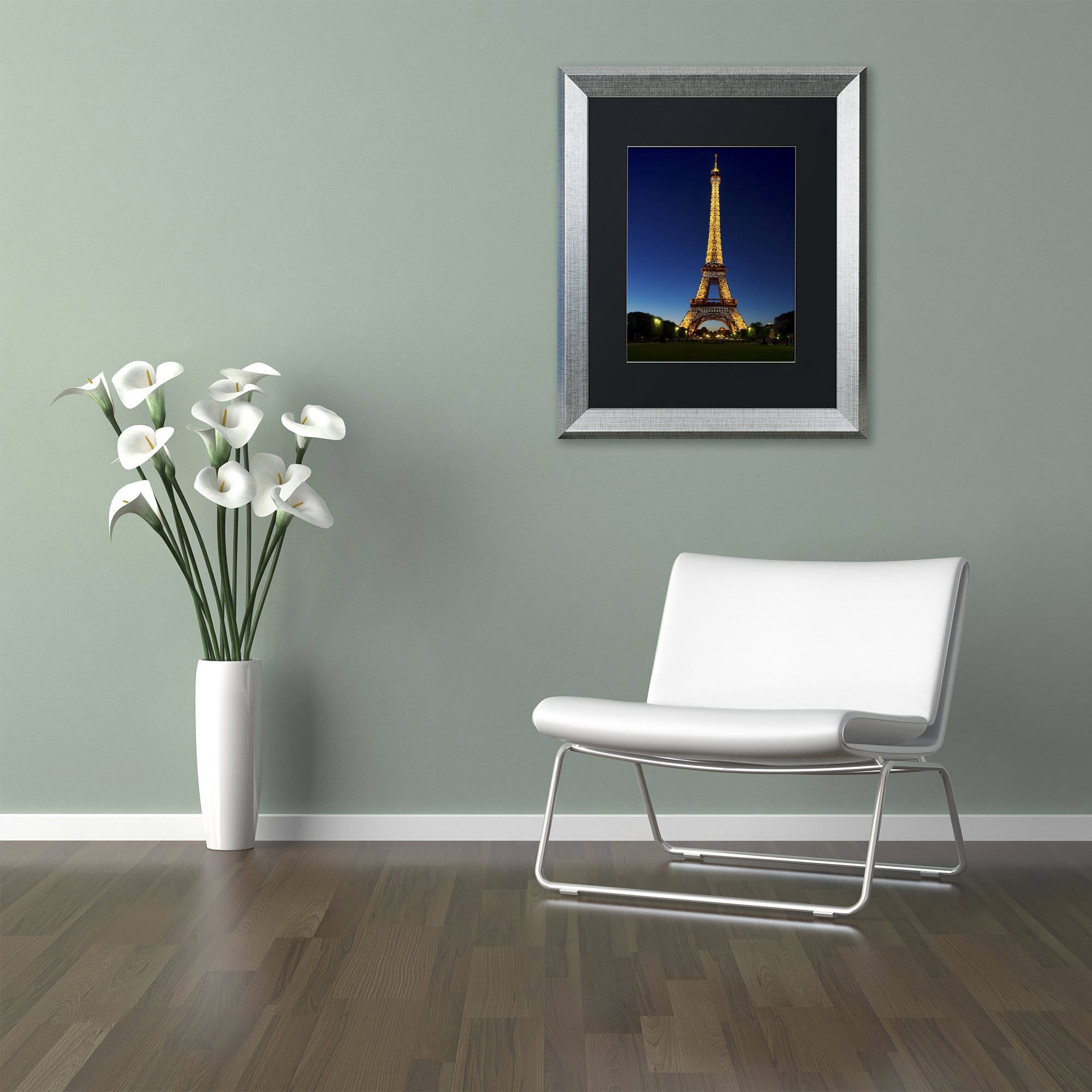 Trademark Fine Art "Evening Light Show" Canvas Art by Michael Blanchette Photography Black Matte, Silver Frame