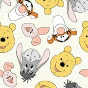 Disney Winnie the Pooh & Friends Tossed 100% Cotton Fabric Sold by The Yard