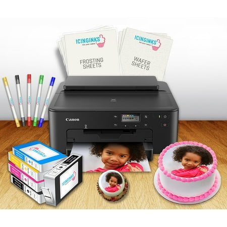 Icinginks Wireless Edible Photo Printer Art Package with Edible Cartridges, Frosting Sheets, Wafer Paper, and Standard Tip Edible Ink Markers