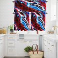 thumbnail image 3 of Red Blue Gradient Marble Kitchen Curtains Valances and Tiers Set of 3 Abstract Ombre Wave Stone Texture Tier Curtains and Valance with Rod Pocket for Small Windows, 27.5"x36", 3 of 9