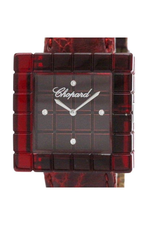 Pre-Owned CHOPARD Ice Cube Be Mad Plastic Leather Quartz Ladies Watch 12/7780... (Good)