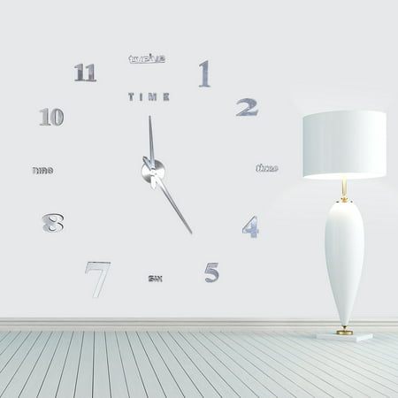 Ymiko Large 3D Design Wall Clock Luxury Acrylic Home Decoration DIY