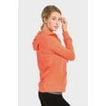 thumbnail image 2 of 247 Frenzy Women's Active Essentials Sofra Cottonbell Lightweight Full Zip Drawstring Cotton Hoodie with Front Pouch Pockets - Coral, 2 of 4