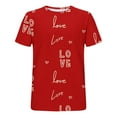 thumbnail image 5 of Tnhcen Women's Valentine's Day Heart Print Graphic T - Shirt Short Sleeve Neck Casual Tee Relaxed Fit Cotton T-Shirt for Women S - 3XL, 5 of 5