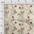 thumbnail image 1 of oneOone Cotton Poplin Twill Cream Fabric Flower & Leaves Watercolor Craft Projects Decor Fabric Printed By The Yard 56 Inch Wide, 1 of 4