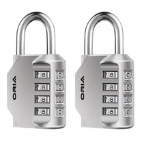 Combination Lock, Combination Padlock 4 Digit Re-settable Locks for School Locker Gate Home Office Warehouse Gym Locker Toolbox Storage Box Silver