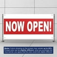 thumbnail image 3 of Now Open 13 oz Heavy Duty Vinyl Banner Outdoor/Indoor Now Open Sign for Business, Storefront, Advertising with Metal Grommets - Multiple Sizes & Colors - Single-Sided (6x4 Ft, White & Red), 3 of 6
