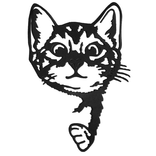 Bewildely Troquel de corte DIY de acero al carbono, troquel en relieve con forma de cabeza de gato, álbumes de recortes, tarjetas de Navidad, plantillas Artesanía Bewildely HA016032-00