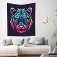 thumbnail image 2 of ZNDUO Neon Tiger Style Pattern Wall Tapestry, Tapestries for Living Room Bedroom Dorm Classroom Office Decor 60x51 Inch, 2 of 8