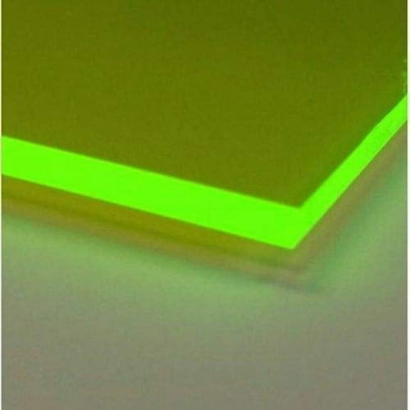 1/8" (0.118") Green Fluorescent Neon Acrylic Plexiglass Sheet 11.875"x11.875" Cast 3mm Thick Nominal Size Azm