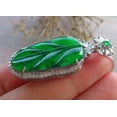 thumbnail image 5 of Icy Green Silver 925 Certified BURMA 100% Natural A JADE Jadeite pendant Leaf Necklace 668173 TN, 5 of 11