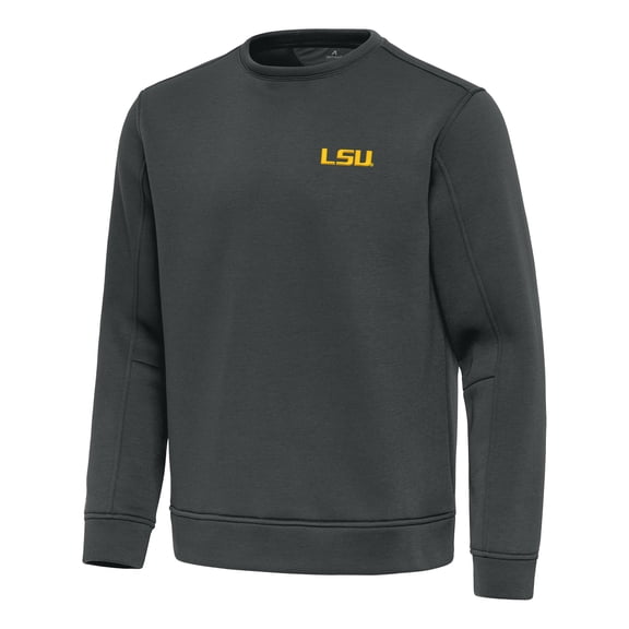 Men's Antigua Pewter LSU Tigers Relevant Lightweight Pullover Sweatshirt