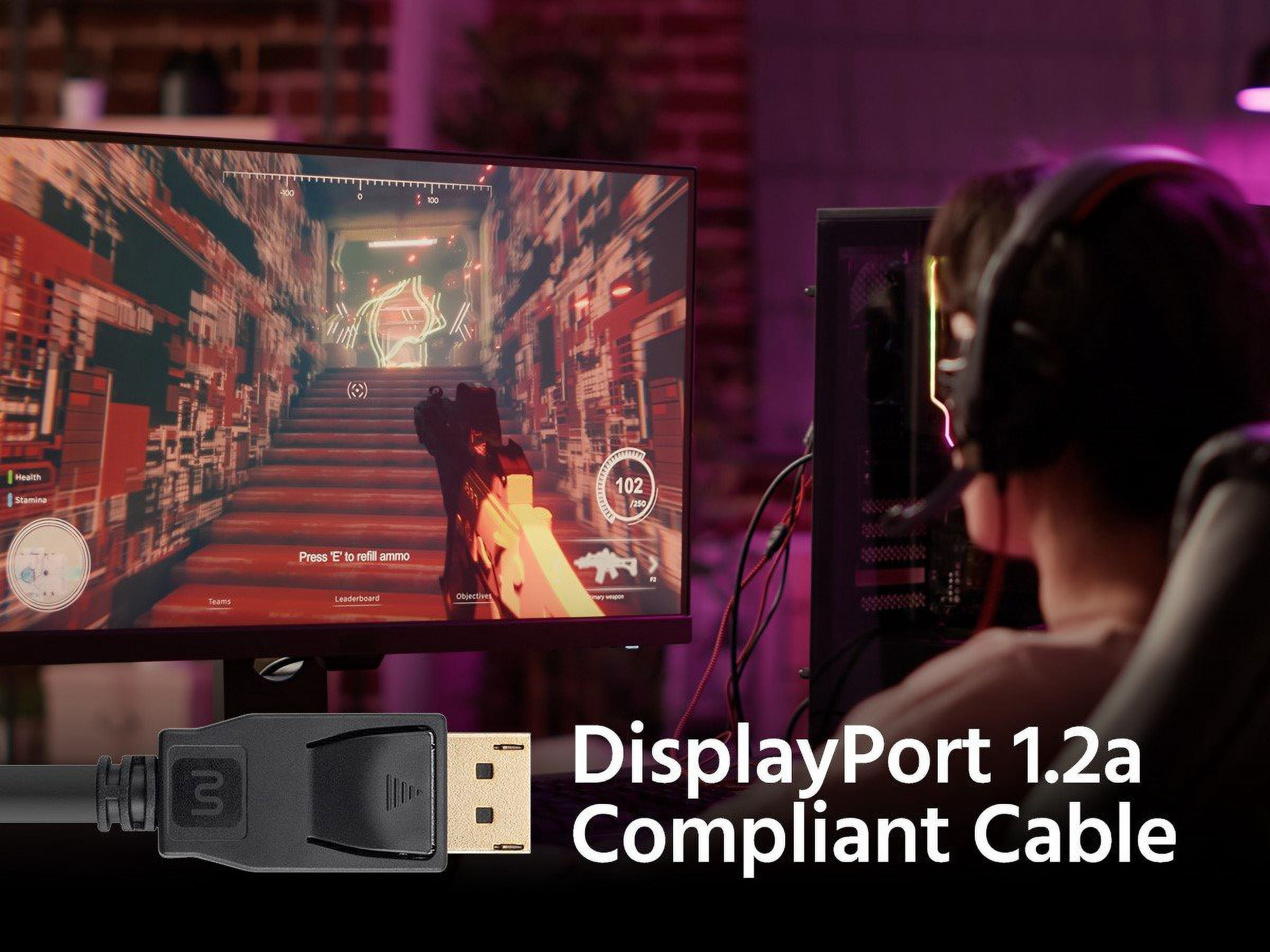 Monoprice Video Cable - 10 Feet - Black | DisplayPort 1.2 Cable - Select Series