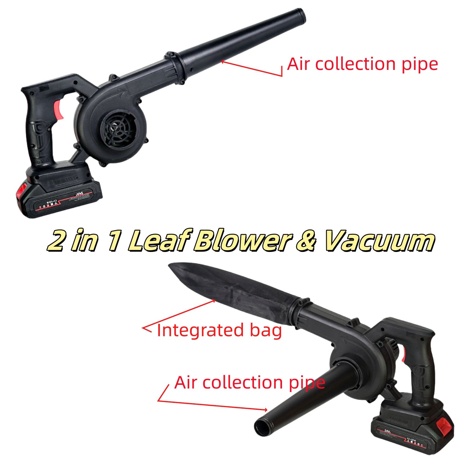KingFurt 21V Cordless Leaf Blower and Vacuum, Lightweight, Handheld 2-in-1