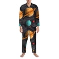 thumbnail image 3 of Lsque Solar System Paper Art Pattern Long Sleeve Pajama Set for Men - Soft 2-Piece Sleepwear and Loungewear Set with Pockets, Comfy Nightwear-Large, 3 of 7